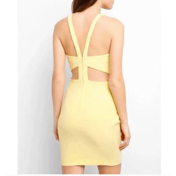 Likely NWT Arcadia Cut-out Bodycon Yellow Dress Size 2, MSRP $188 - Picture 1 of 14